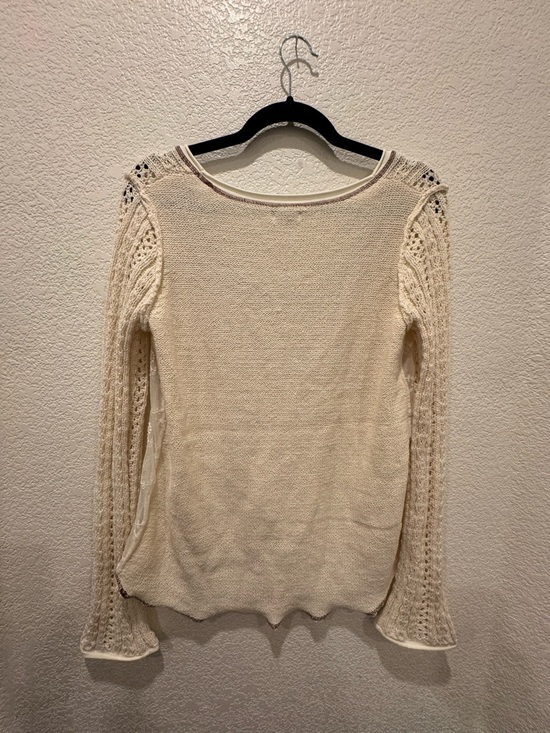 Urban Outfitters Kimchi Blue Cream Open-Knit V-Neck Sweater - Picture 4 of 5